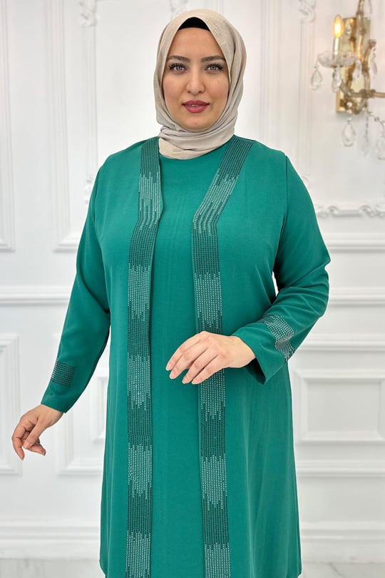 Beril Tesettür Abiye Zümrüt
