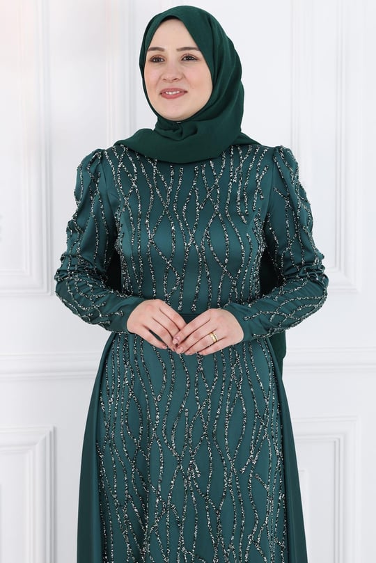 Didem Tesettür Abiye Zümrüt