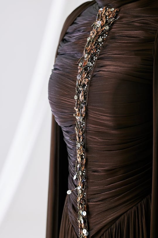 Dior Tesettür Abiye Kahverengi