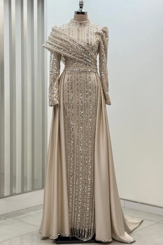 Elegance Tesettür Abiye Gold