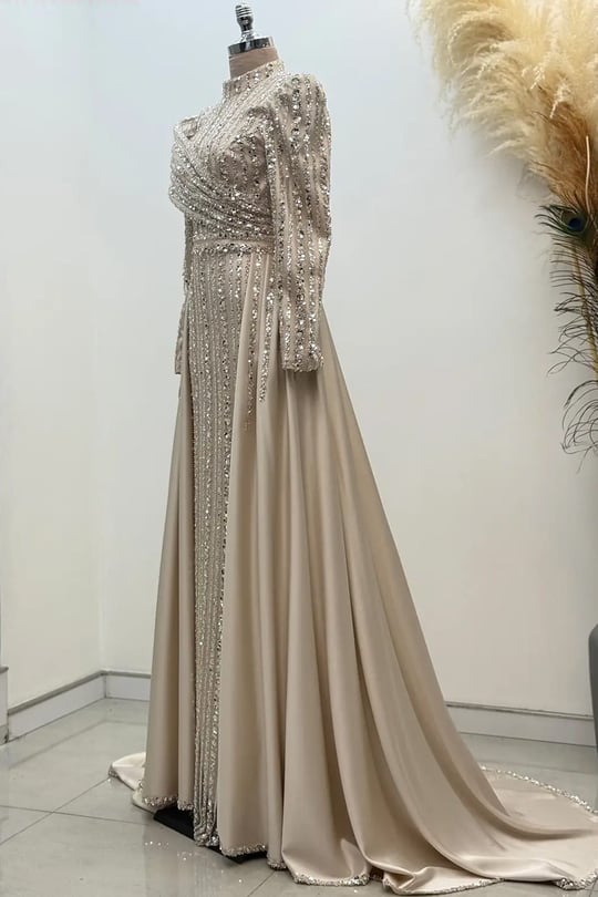 Elegance Tesettür Abiye Gold