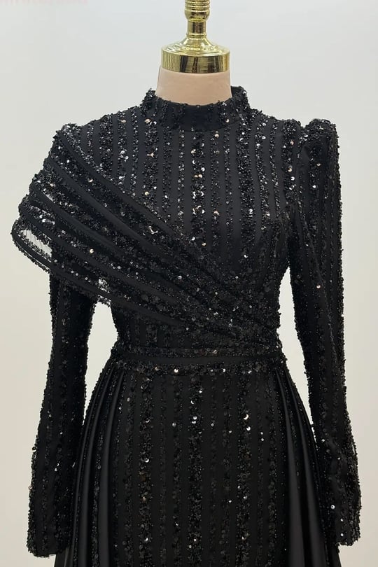 Elegance Tesettür Abiye Siyah