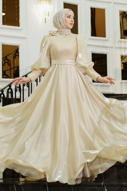 Maria Tesettür Abiye Bej