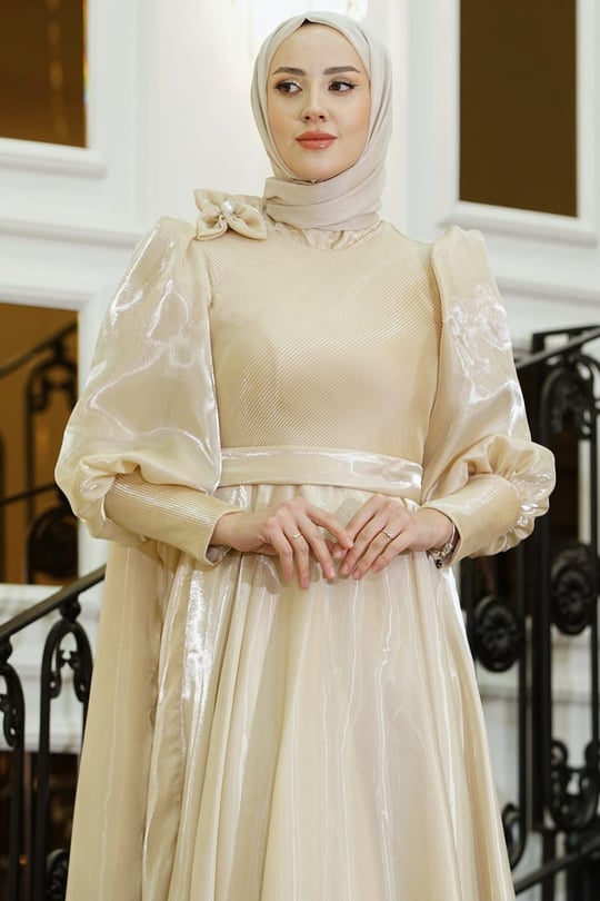 Maria Tesettür Abiye Bej