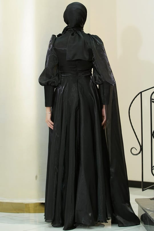 Maria Tesettür Abiye Siyah