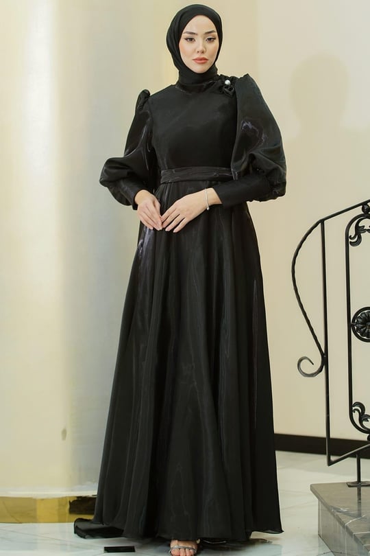 Maria Tesettür Abiye Siyah