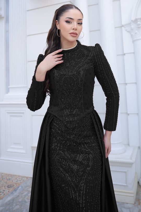 Mila Tesettür Abiye Siyah
