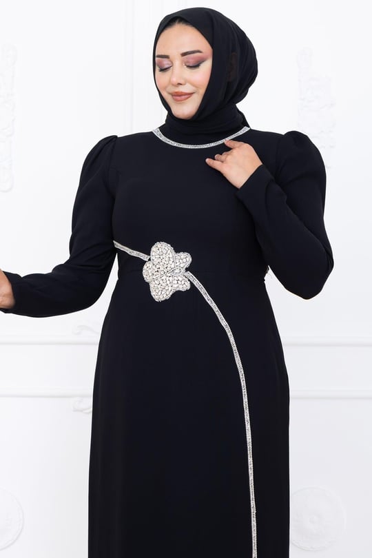 Zühre Tesettür Abiye Siyah