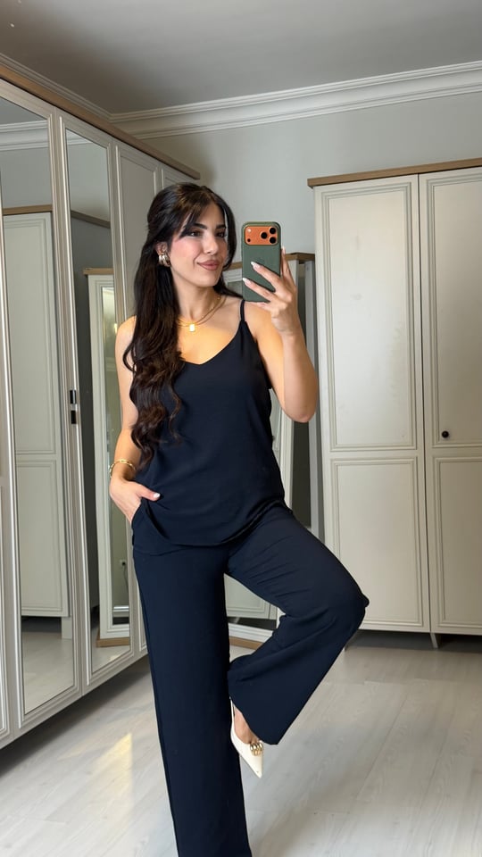 Laura Lacivert İp Askılı Aerobin İkili Takım