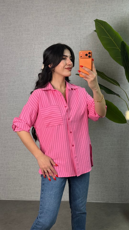 London Pembe Çizgili Gömlek