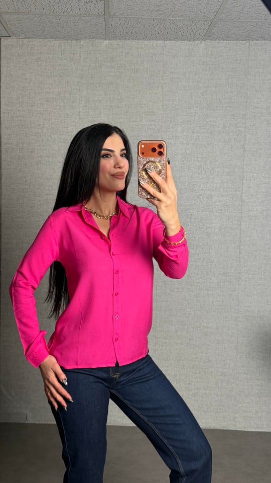 Varus Pembe Dokuma Kumaş Klasik Gömlek