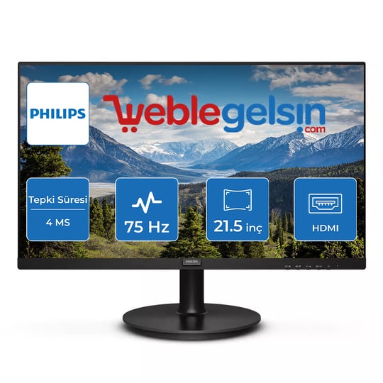 21.5 PHILIPS 222V8LA/00 LED FHD 4MS 75HZ HDMI DP