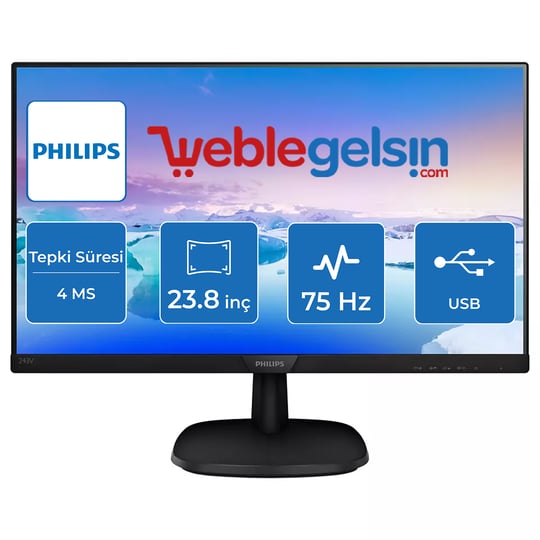 23.8 PHILIPS 243V7QJABF/00 IPS WLED VGA HDMI DP