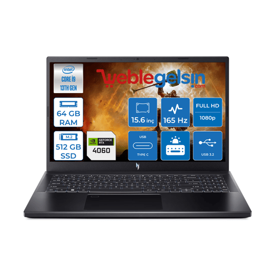Acer Nitro 5 ANV15-51 V15 Ntel Core I9-13900H 64GB DDR5 512GB SSD 8GB/RTX4060 Freedos 15.6