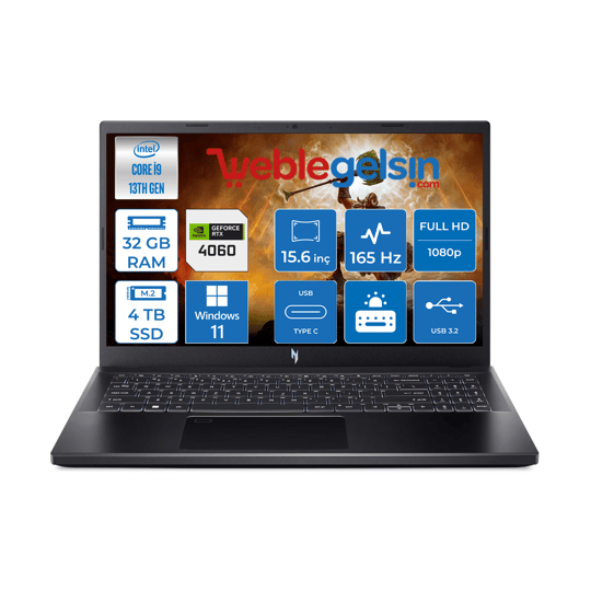 Acer Nitro 5 ANV15-51 V15 Ntel Core I9-13900H 32GB DDR5 4TB SSD 8GB/RTX4060 Windows 11 Pro 15.6