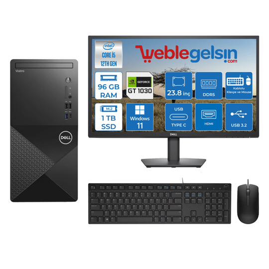 Dell Vostro 3030 MT Intel Core I5 12400 96GB DDR5 1TB SSD 23.8