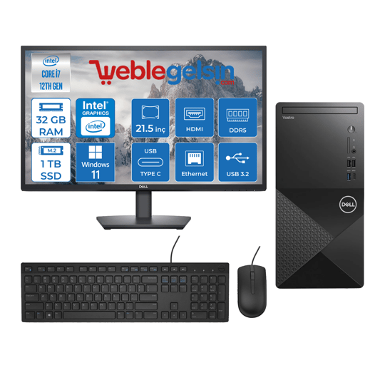Dell Vostro 3030 mt Intel Core I7 12700 32GB DDR5 1TB SSD 21.5