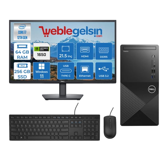Dell Vostro 3030 mt Intel Core I7 12700 64GB DDR5 256GB SSD 21.5