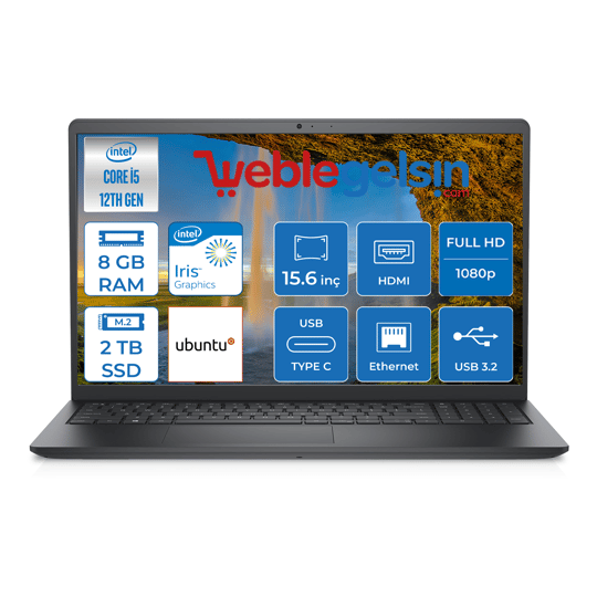 Dell Vostro 3520 Intel Core İ5 1235U 8GB 2TB SSD Ubuntu 15.6