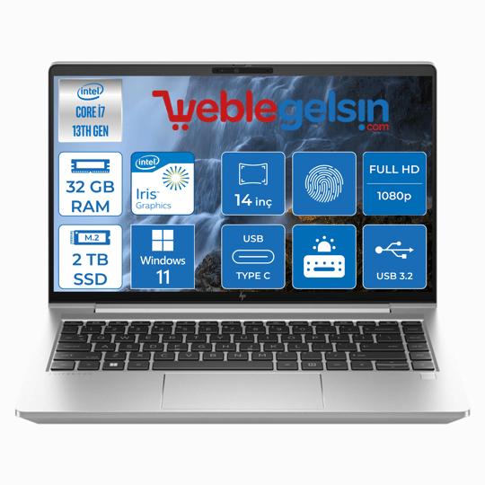 Hp Elitebook 640 G10  Intel Core I7 1355U 32GB 2TB SSD 14 inç Fhd Windows 11 Pro Taşınabilir Bilgisayar ELİT8A571EA44