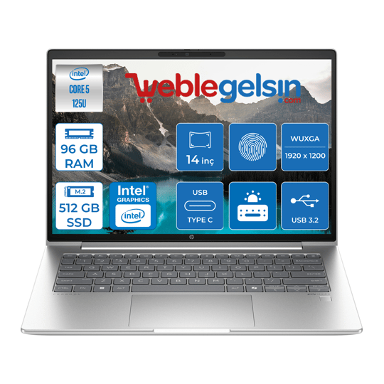 Hp Probook 440 G11 Intel Core Ultra 5 125U DDR5 96GB 512GB SSD Intel® Aı Boost 14