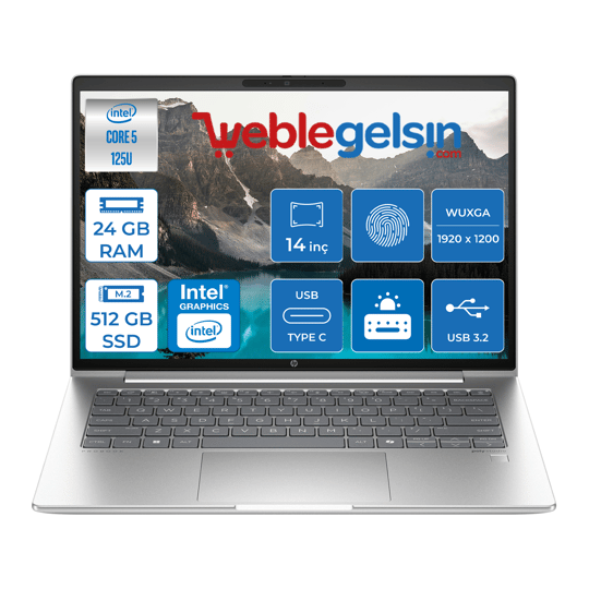 Hp Probook 440 G11 Intel Core Ultra 5 125U DDR5 24GB 512GB SSD Intel® Aı Boost 14