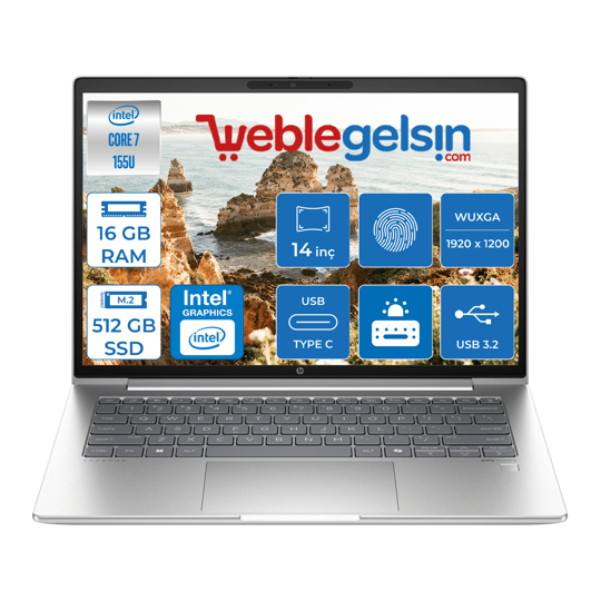 Hp Probook 440 G11 Intel Core Ultra 7 155U DDR5 16GB 512GB SSD Intel® Aı Boost 14
