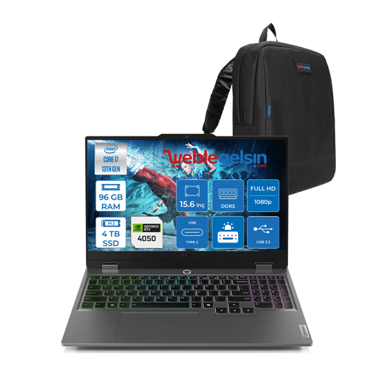 Lenovo Loq 15IRX9 Intel Core I7 13650HX DDR5 96GB 4TB SSD Rtx 4050 6GB 300NITS 15.6