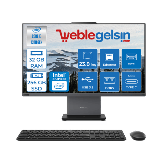 Lenovo Thinkcentre Neo 24 50A Gen5 Intel Core I5 13420H 32GB DDR5 256GB SSD Freedos Intel® UHD Graphics 23.8