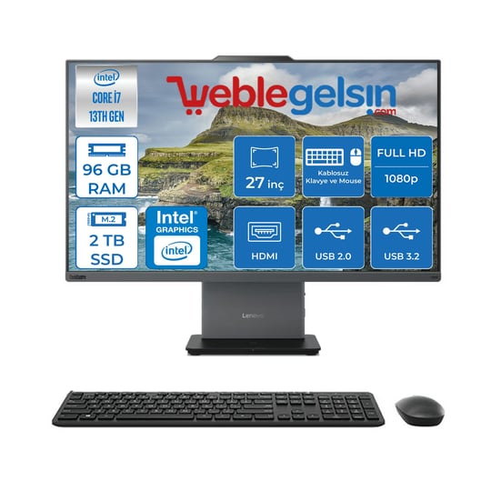 Lenovo Thinkcentre Neo 27 50A Gen5 Intel Core I7 13620H 96GB Ddr5 2TB SSD Freedos Intel® UHD Graphics 27
