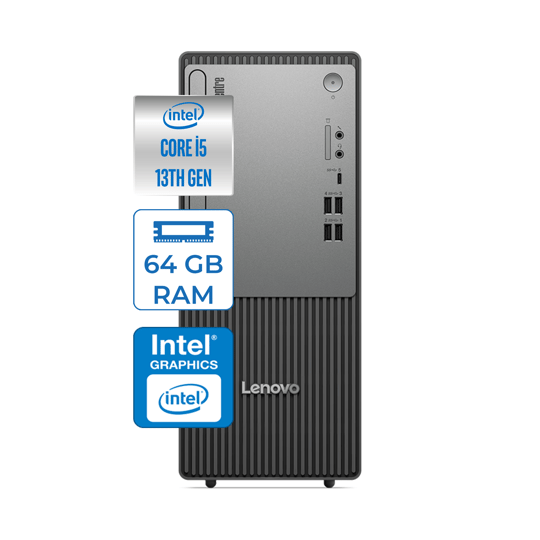 Lenovo Thinkcentre Neo 50T Gen 5 Intel Core I5 13400 64GB DDR5 256GB SSD Freedos Masaüstü Blgisayar NEO12UB000ETR21