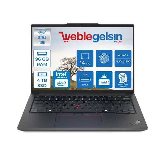 Lenovo Thinkpad E14 Gen6 Intel Core Ultra 7 155H DDR5 96GB 4TB SSD Intel® Aı Boost 14