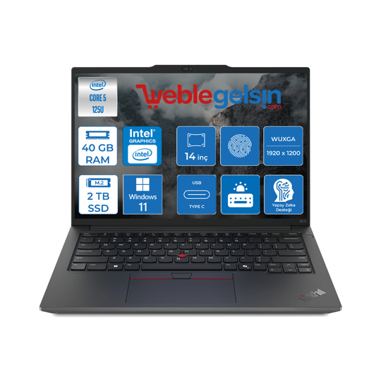 Lenovo Thinkpad E14 Gen6 Intel Core Ultra 5 125U 40GB 2TB SSD Intel® Aı Boost 14