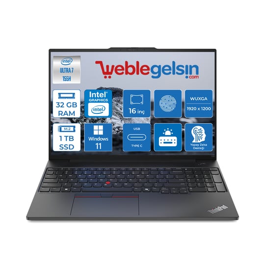 Lenovo Thinkpad E16 Gen2 Intel Core Ultra 7 155H DDR5 32GB 1TB SSD Intel® Aı Boost 16