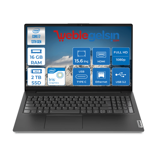 Lenovo V15 Gen4 Iru Intel Core I7-1355U 16GB 2TB SSD 15.6 inç Fullhd Freedos Taşınabilir Dizüstü Bilgisayar 883A100GPTR04