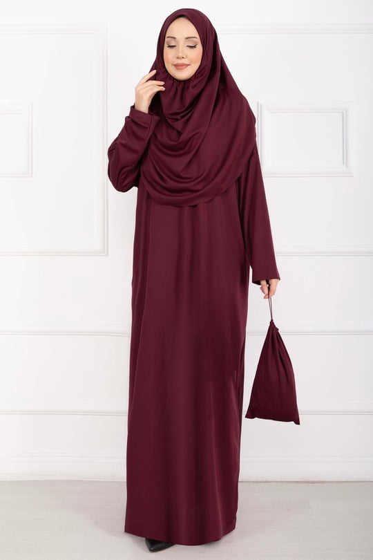 burgundy hijab dress Essential Flow Crepe Maxi Dress with Pockets — Everyday Modest Abaya Chocolate Brown / M main image 1