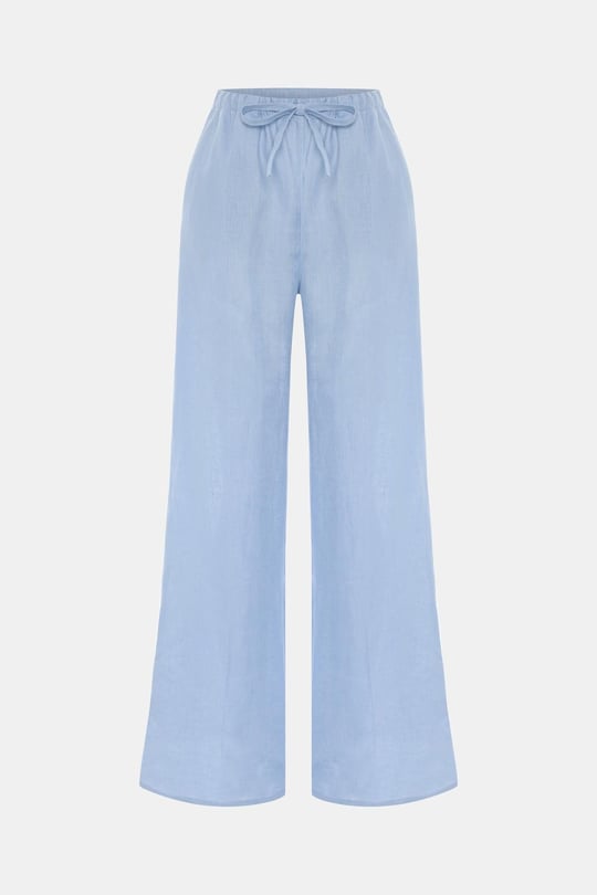 Alice Baby Blue %100 Keten Pantolon