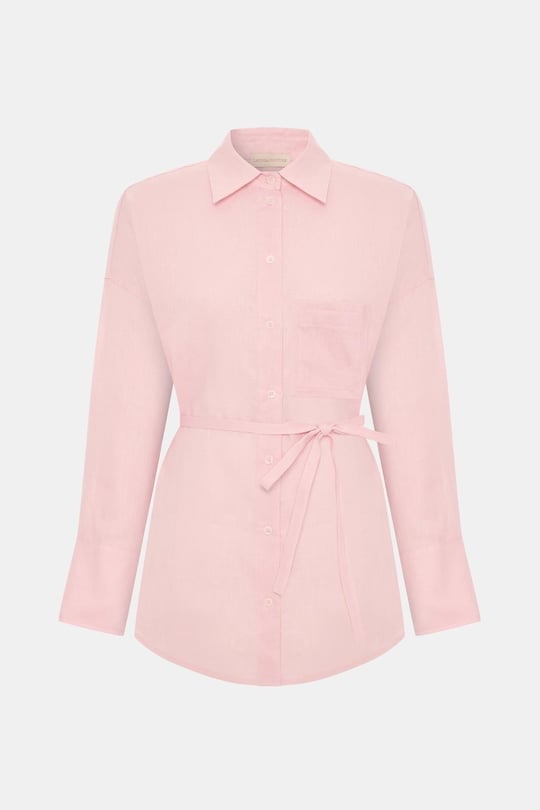 Alice Pink %100 Keten Gömlek