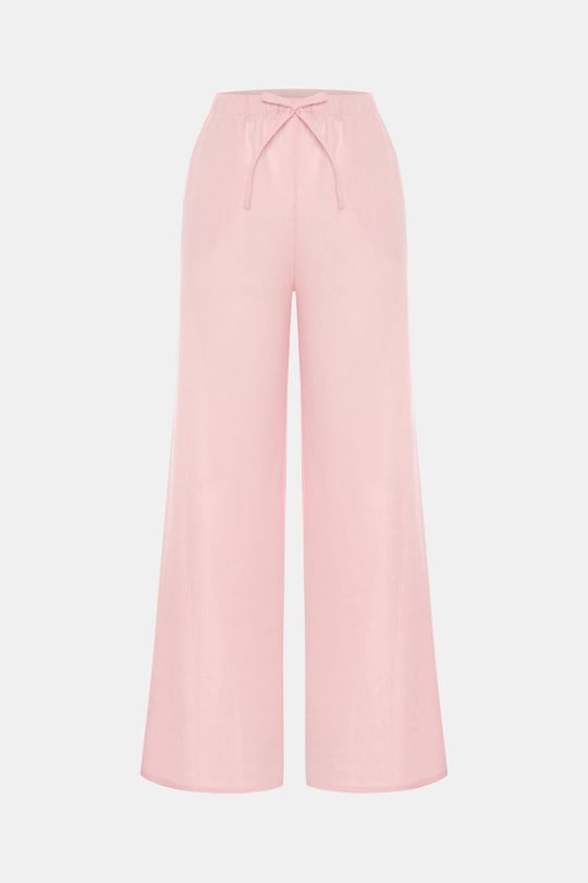 Alice Pink %100 Keten Pantolon