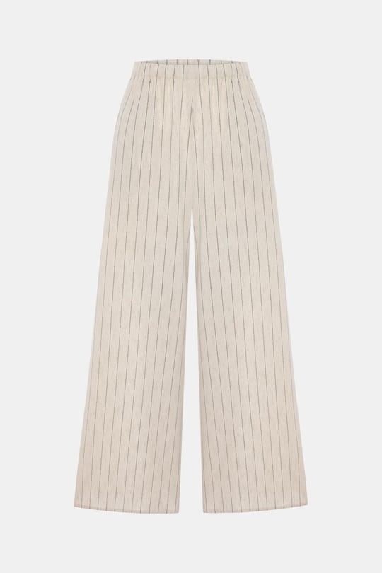 Bianca Krem Keten Pantolon
