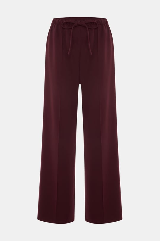 Bordo Neopren Dikişli Pantolon
