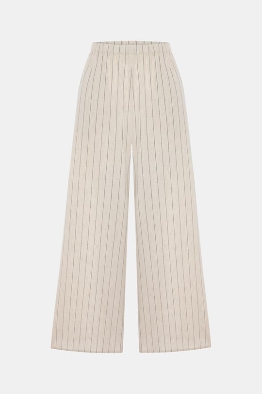 Bianca Krem Keten Pantolon