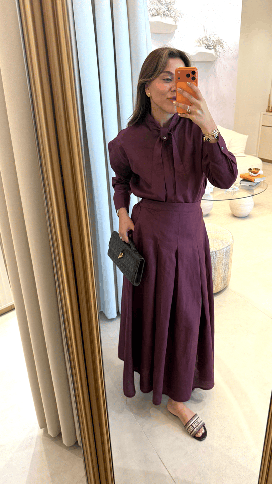Marvy Bordo %100 Keten Etek