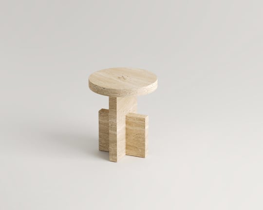 Cara-Traverten Yan Sehpa