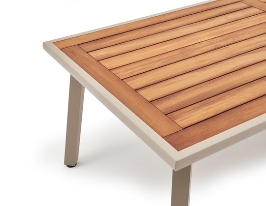 Erinöz Milano Iroko Tabla 100x230 Alüminyum Masa - Kum Rengi