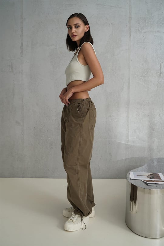 Mai Collection Simone Khaki Cargo Trousers