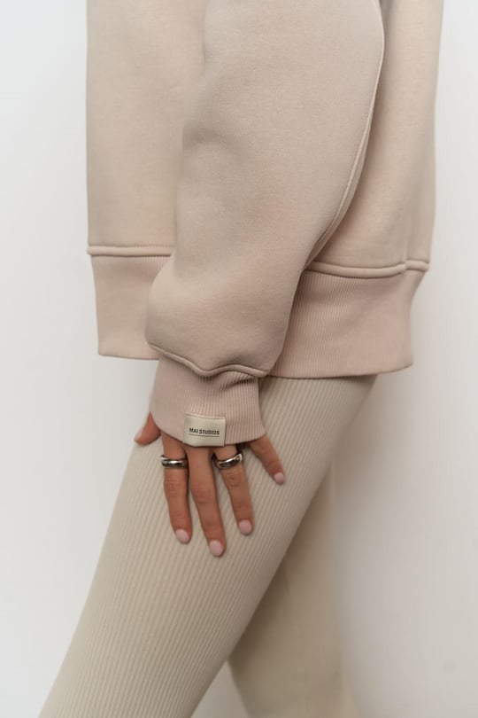 Mai Beige Seamless Corded Leggings