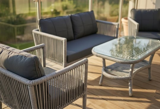 Cenova Rattan Örme Balkon Bahçe Takımı