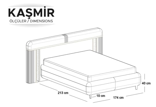 Kaşmir 160x200 Döşemeli Açılır Baza 