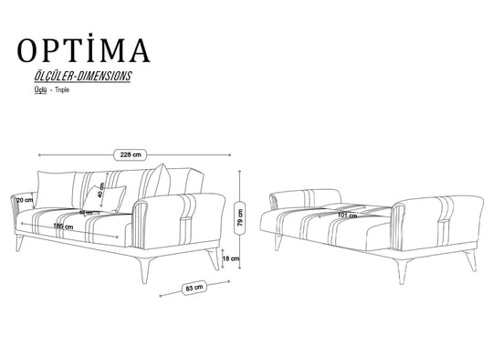 Optima Kanepe (Antrasit)
